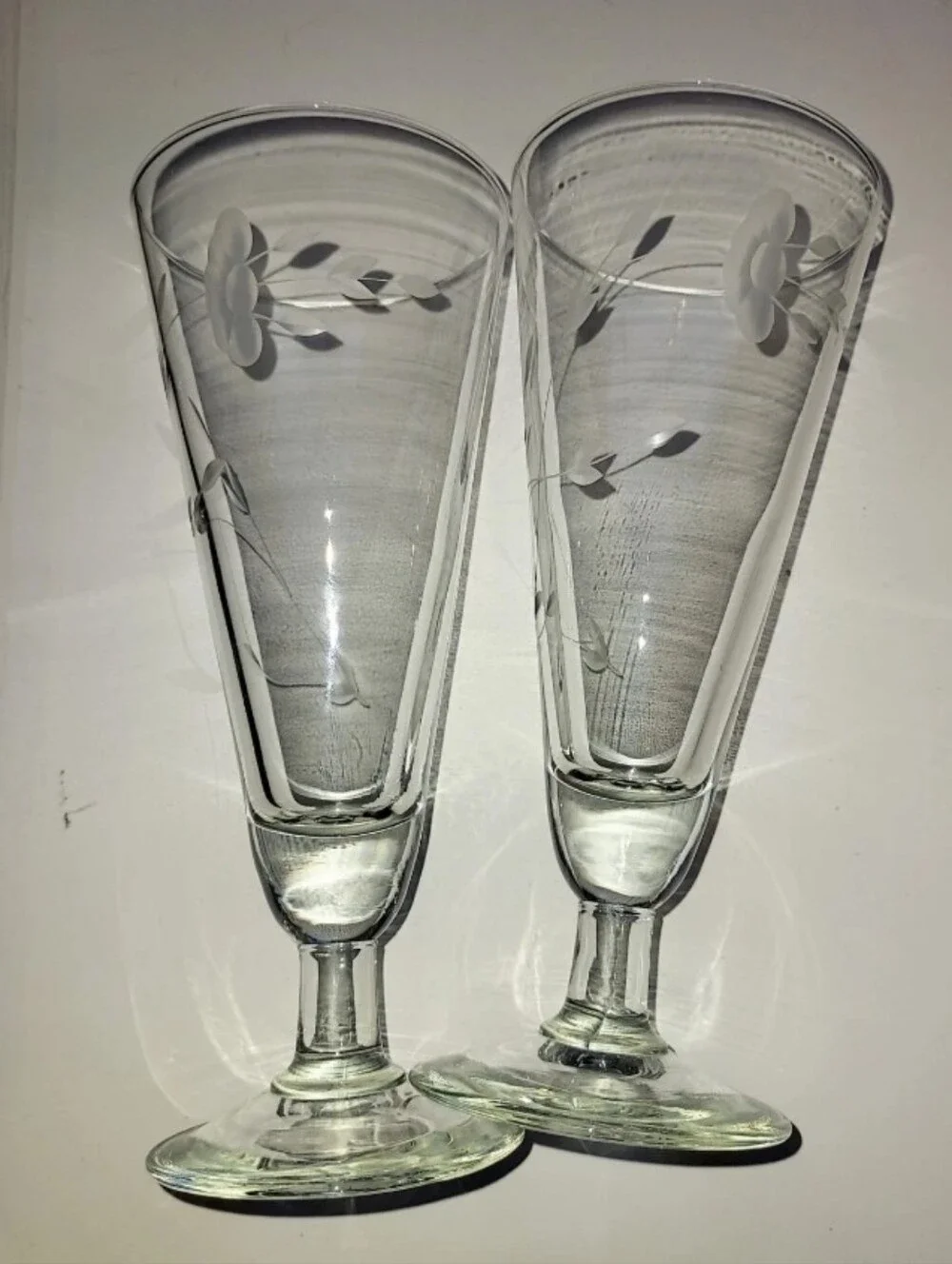 Princess House Heritage Patter Pilsner Glasses (2)